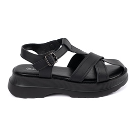 Goodin Sorte sandaler på en tyk sål