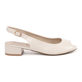 Lys -bærende elegant lavhælede Goodin -sandaler beige