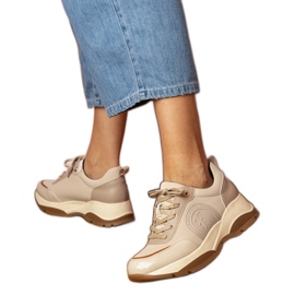 Beige sportssneakers til kvinder