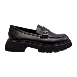 Vinceza Kvinders moccasins med en strimmel sort læderindsats