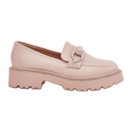 Kvinders loafers dekoreret med zirkoner beige