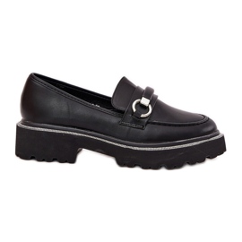 Kvinders loafers dekoreret med sorte zirkoner