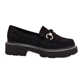 Kvinders loafers dekoreret med sorte zirkoner