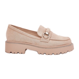 Kvinders loafers dekoreret med zirkoner beige