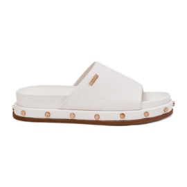 Kvinders flip flops på platformen med Big Star RR274216 White Studs hvid