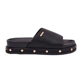 Kvinders flip flops på platformen med Big Star RR274214 Sorte studs