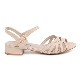 Goodin Beige sandaler med læderindsats