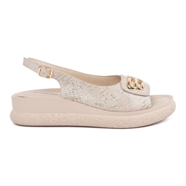 Goodin Flade sandaler med taupe -dekoration beige