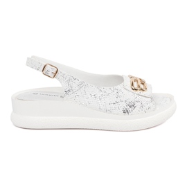 Goodin Flade sandaler hvid med et ornament