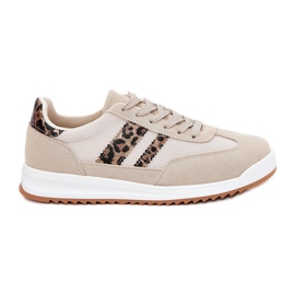 Evento Kvinders sneakers med Eco Suede Leopard Beige