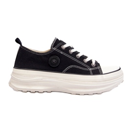 Big Star Kvinders sneakers på den massive sål store stjerne NN274125 sort