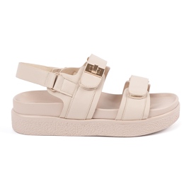 Goodin Beige elegante sandaler på platformen