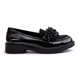 S.Barski Kvinders lakerede loafers S. Barski Hy369a sort med et ornament