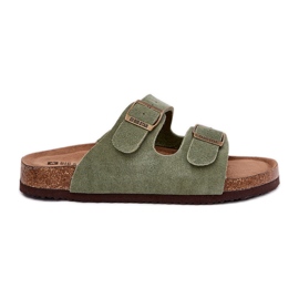 Big Star Kvinders ruskind flip flops med stor stjerne RR274A393 grønne klemmer