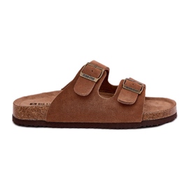 Big Star Kvinders ruskind flip flops med stor stjerne RR274A394 brune spænder