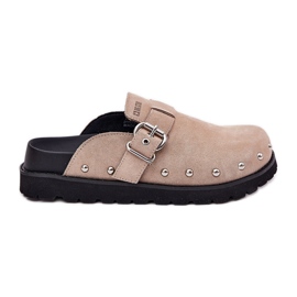 Ruskind flip -flops kvinders træsko på platformen Big Star RR274A376 beige