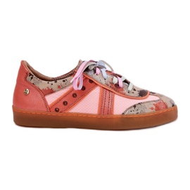 Women's Leather Sneakers Maciejka 06840-18 Orange
