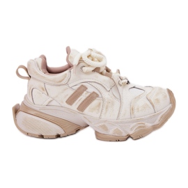 Kvinders læder sneakers goe rr2n4037 beige
