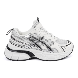 Sportowe hvide og hvide sneakers med mesh
