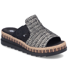 Læder Women's Leather Wedges Black Black Rieker v7953-00 sort