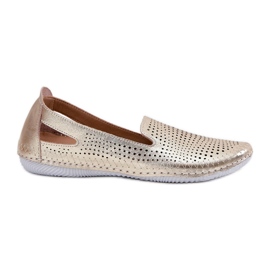 Openwork Ballerinas lavet af naturlig læder Artiker 56C2694 PLN gylden