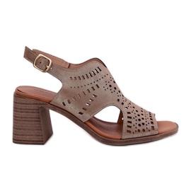 Openwork Women's Sandals på Golden Post gylden