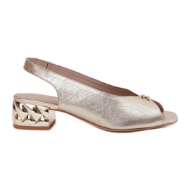 Læder Elegant Women's Sandals Chebello 4724 Zlotys gylden