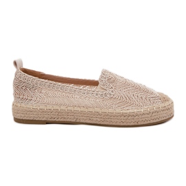 Kvinders espadrilles på Vinceza 17392 beige platform