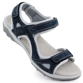 Cambell Camell AL94327 Navy Blue Leather Velcro Sandaler blå