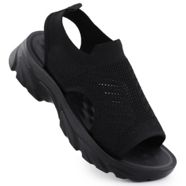 Kvinders sandaler bygget -i sort potocki til 90302