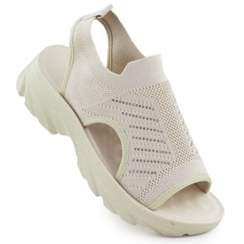 Kvinders sandaler bygget -i beige potocki til 90302