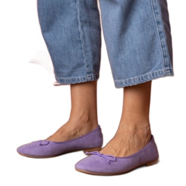 Violet ballerinas med en bue fra Ekozamsz