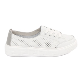 White Openwork sneakers bundet Sergio Leone hvid