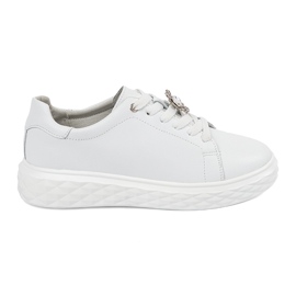 Hvide sneakers med læderstifter Sergio Leone