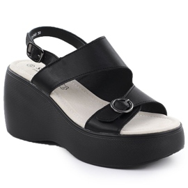 S.Barski Læderkilesandaler Black S. Barski LR51-540 sort