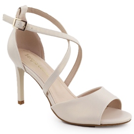 Kvinders sandaler på Pearl High Heels Sergio Leone SK432 beige