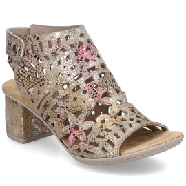 Kvinders sandaler opbygget Openwork Rieker 64780-90 flerfarvet