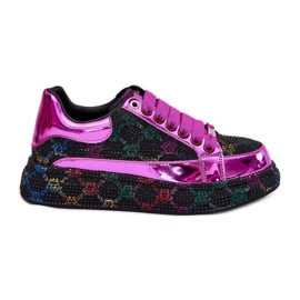 Kvinders dekorerede sneakers på GoE NN2N4006 Sort platform