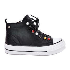 GOE RR2N4101 kvinders høje læder sneakers sort