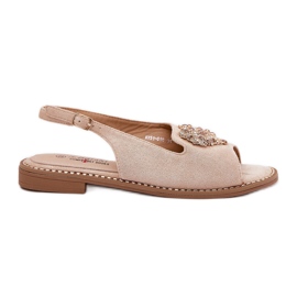 S.Barski Kvinders sandaler med et dekorativt hjerte S. Barski Kv27-018 Beige