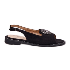 S.Barski Kvinders sandaler med et dekorativt hjerte S. Barski Kv27-018 Sort