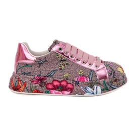 Mønstrede sneakers på platformen med en dekoration af GoE RR2N4002 multikolor flerfarvet