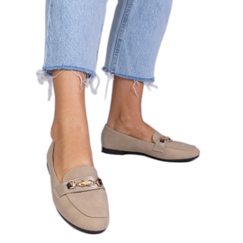 Brune loafers med en mat finish med en gylden dekoration