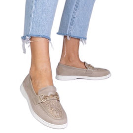 Creamy moccasins fra Ekozamsz med zirkoner cremet