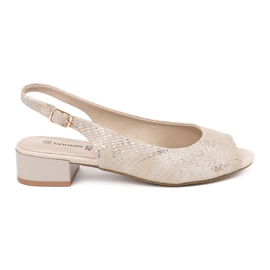 Goodin Beige sandaler med lav hæl