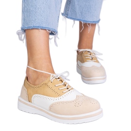 Beige klassiske Oxford -sko