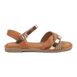 Brown Women's Sandals på en flad sål Sergio Leone brun