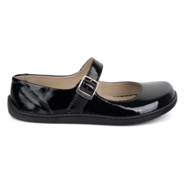 Barefoot Women's Ballerinas Olivier 1286 - Lædersko med en spænde til hverdagslige og elegante stiliseringer sort