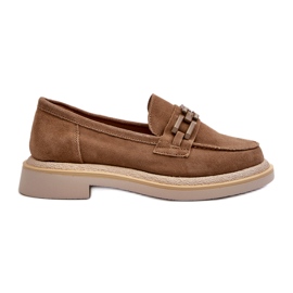 S.Barski Fladhælet ruskind mokkasiner med en TW101 bronze-eller beige