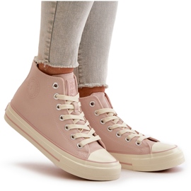 Isolerede sneakers til kvinder lavet af øko-læder Pink Big Star OO274933 lyserød